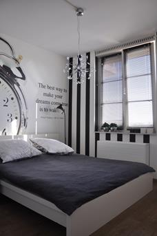 Tropisch Koppeling einde Slaapkamer zwart-wit - Interieur Inspiratie